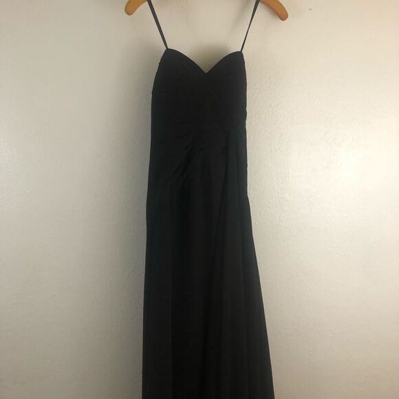 Faviana high front slit strapless black dress size 8 - Picture 3 of 10